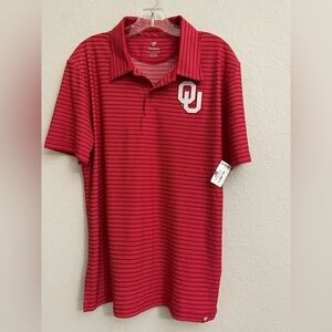 Fanatics Oklahoma Sooners Crimson Victory Calls Stripe S/S Polo Mens Medium